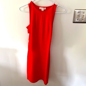 Tomato red mini dress